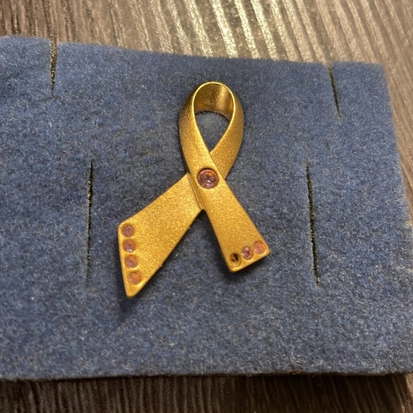 Pink Ribbon Awareness Lapel Pins - 5 Pack, Silver Trim, Tac Backing, Approx 1x0.75 Inches